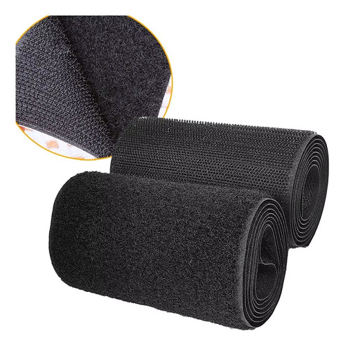 Velcro 10 Cm Ancho Con 25 Metros Negro