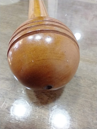 Imagen 2 de 9 de Antiguo Bastón De Madera Tallada Torneada 91cm Altura
