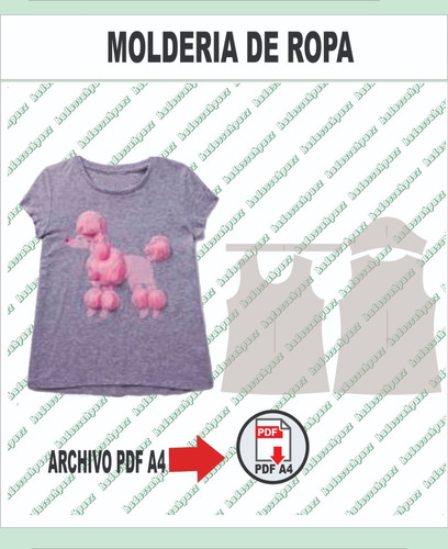 Molderia Textil  Imprimible En Pdf A4 Remera Niñas