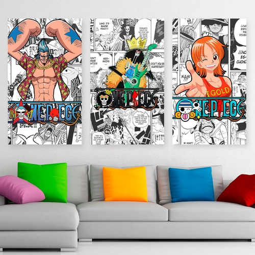 Cuadros Personajes One Piece Manga Art Promo X3 De 80x50cm