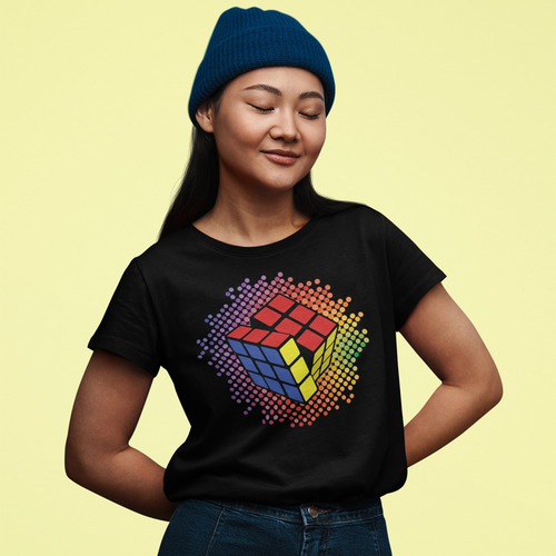Playera Estampado Cubo Mágico Diferentes Colores 1 Pza