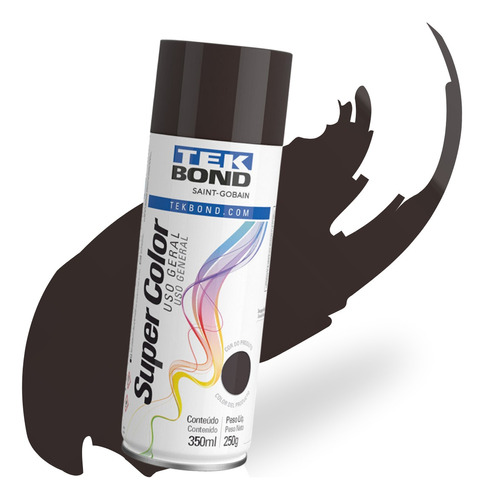 Tinta Spray Super Color Uso Geral 350ml Marrom Tekbond