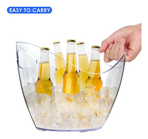 Cubo De Hielo Transparente De 4 Litros Para Bebidas Transparente