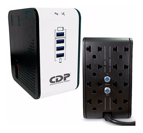 Regulador De Voltaje Cdp R2cu Avr1008 1000va 8 Tomas 4 Usb