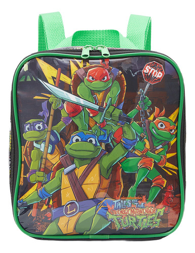 Kit de mochila escolar Xeryus KIT T.NINJAS X VA25 com design Tartarugas Ninjas - preto