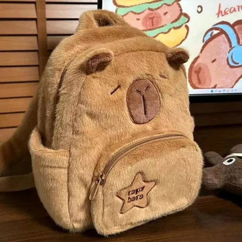 Linda Mochila De Peluche Para Muñecas Capibara