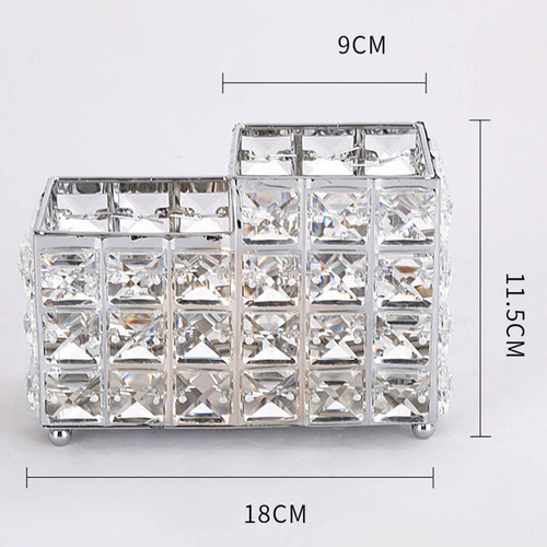 Crystal Makeup Brush Holder Ceja Lápiz Pen Plata B Plata B