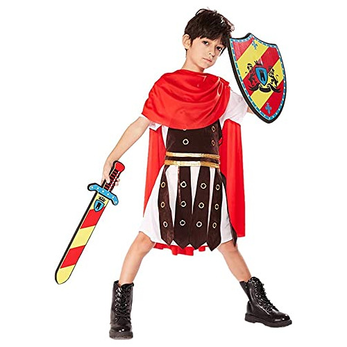 Disfraz De Gladiador Romano Medieval Niños, Conjunto D...