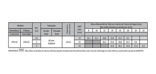Motobomba De Hidro Dancor Chs-22 3,0cv 127/220v Mono