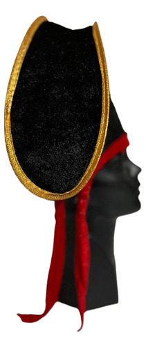 12 Gorro Pirata Tela Disfraz Halloween Sombrero Fiesta Color Negro