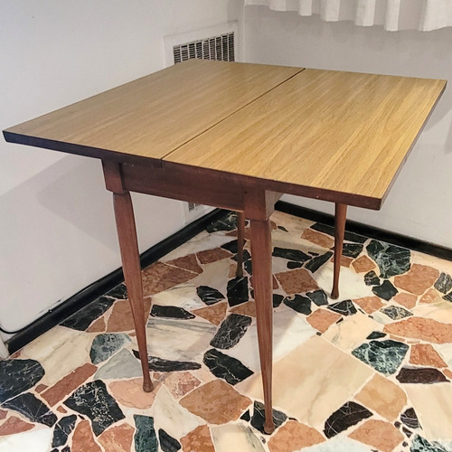 Mesa Plegable Tipo Libro 79x80x77 Madera Enchapada Formica Marrón Marrón (Usado)