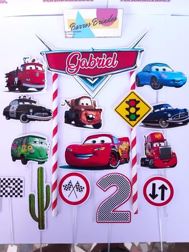 Topo De Bolo Topper De Bolo Personalizado Carros Disney