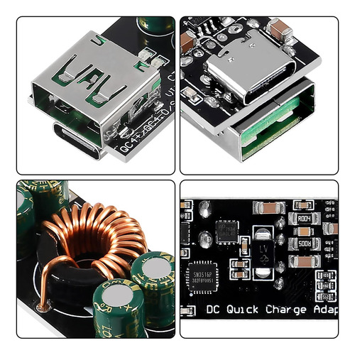 2pcs 60w 6-35v Cc A Usb Tipo C Pd 30 Qc4 Tipo A Qc30 Dc 24
