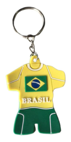 Chaveiro Uniforme Brasil Verde Amarelo Copa Do Mundo Torcida