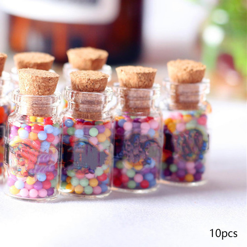 Frascos De Vidrio En Miniatura Para Casa De Macarrón