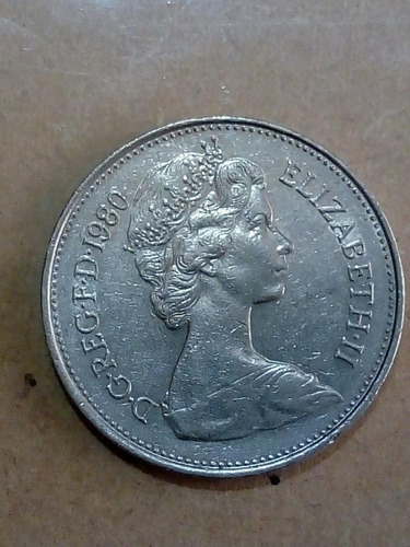 Moneda De Inglaterra De 5 New Pence De 1980
