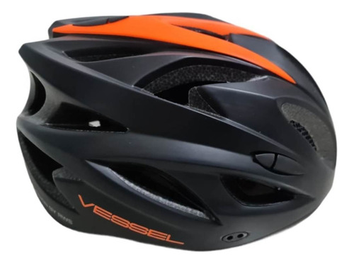 Capacete Ciclismo Bike Mtb Safe C/ Luz  Tam:m Pto/laranja