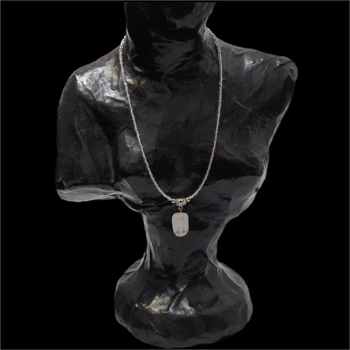 Csu1610 Collar Corto Dije Piedra Cuarzo Blanco