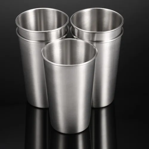 / Set De 5 Vasos De Cerveza De Acero Inoxidable