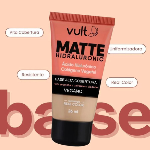Base Matte Hidraluronic Com Colágeno V250 26ml - Vult