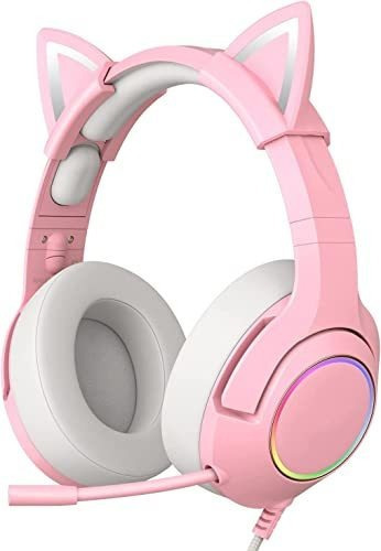 Phnixgam Pink Girl Gaming Headset Para Ps4, Ps5, Xbox One (s