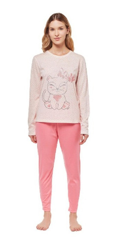 Pijama Promesse Manga Larga Con Pantalón Cheetah. Art. 10129