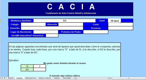 Cacia Cuestionario De Auto-control Infantil Y Adolescente