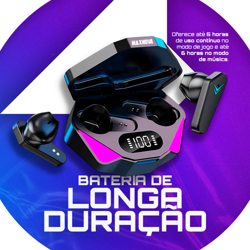 Fone De Ouvido Bluetooth Sem Fio 5.1 Rbg Wireless Compativel Com Todos Os Celulares X15