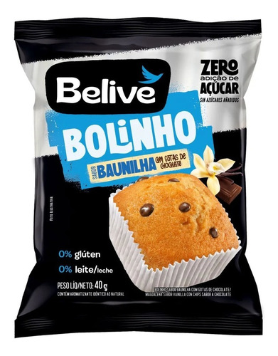 Muffin Bolinho Baunilha Belive Zero Açúcar, Glúten E Lactose