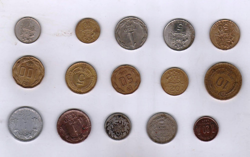 15 Antiguas Monedas Chilenas.