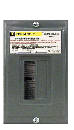 Centro De Carga 2 Polos Para Sobreponer 120/240 Volts 2 Pz