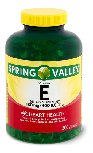 Vitamina E 180mg 400ui - 500un Spring Valley Imp Eua