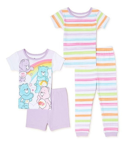 Set Pijamas Ositos Cariñosos 4 Piezas Importada