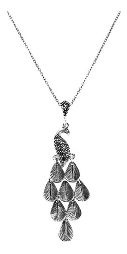 Collar De Plata Pavo Real Color Plateado