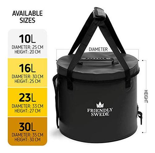 The Friendly Swede Cubo Plegable Con Tapa, Cubo Plegable Par