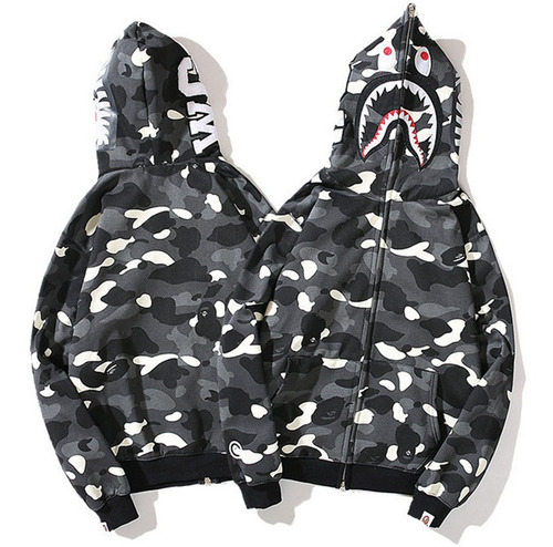 Sudadera Con Capucha Shark Bape Shark Negro Rosa