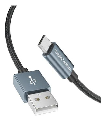 Cablecreation Cable Micro Usb 6ft Gris, Cable Micro Usb A Us