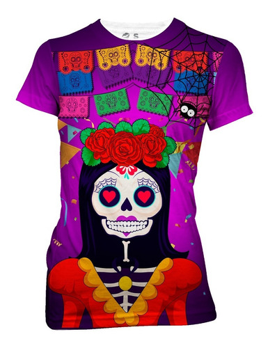 Playera Full Print Calavera Skull Catrina Fiesta Mexicana 36