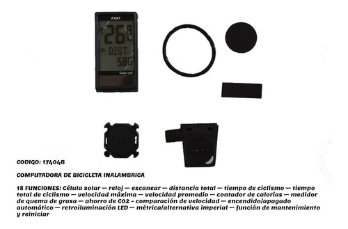 Imagen 2 de 7 de Ciclocomputador Inalámbrico P/ Bici Célula Solar. Gravedad X