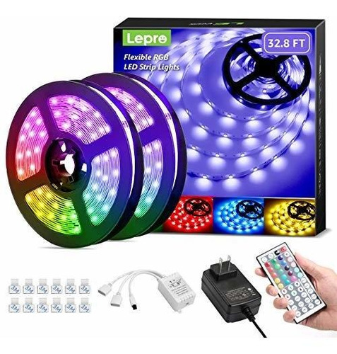 Tiras De Luces Led Lepro, Tiras De Luces Led Rgb De 32,8 Pie