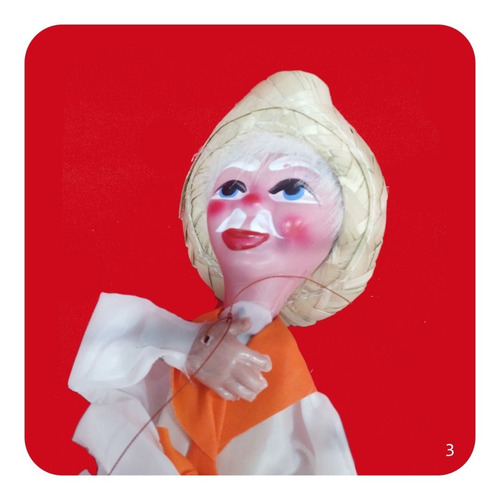 Imagen 3 de 3 de Títere Típico De Hilo Y Madera Marioneta M3 Ttr