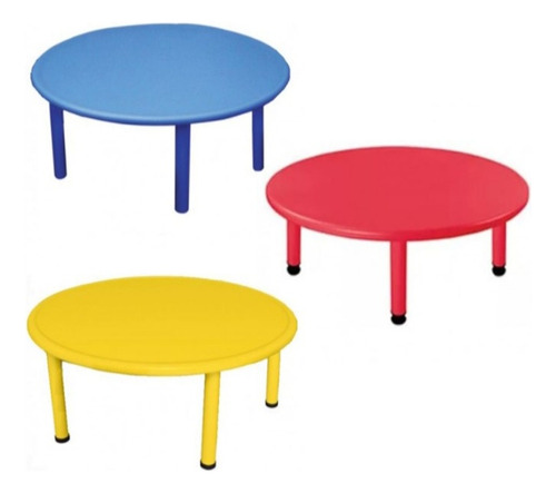 Mesa. Redonda Para Niños En 3 Colores Inicial Colegio 