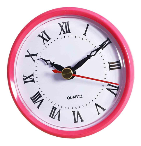 Reloj Redondo Con Inserto, Mini Número Romano Rosa