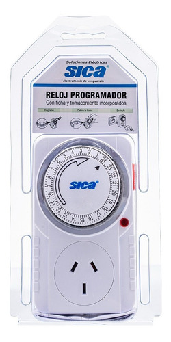 Imagen 6 de 7 de Reloj Timer Sica - Temporizador Programador Enchufable