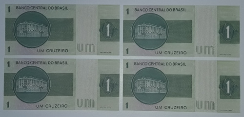 Lote 04 Cédulas 1 Cruzeiro Sequenciais - Lindas!! Quase Fe