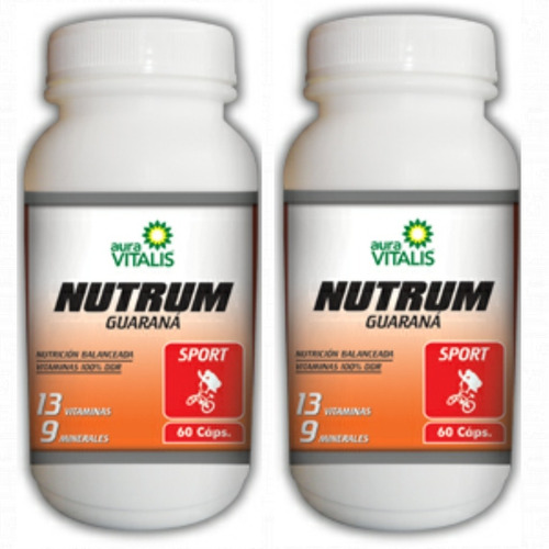 Nutrum Sport 2x60 Caps 13 Vitamina 9 Minerales Guarana