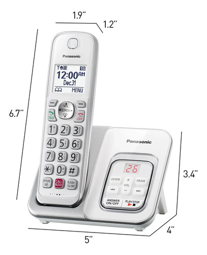 Teléfono Inalambrico Panasonic Kx-tgd832w 2 Ext. Blanco