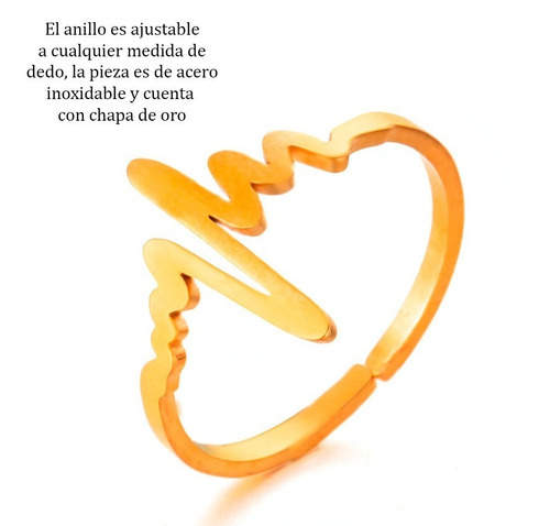 Imagen 4 de 5 de Anillo Línea De Vida Latido Ajustable 1265