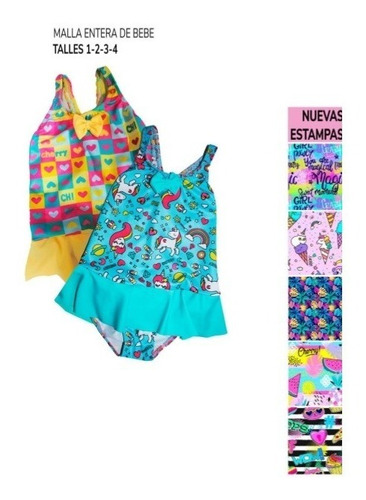 Imagen 4 de 5 de Malla Entera Bebe Con Volado Estampada Cherry 551
