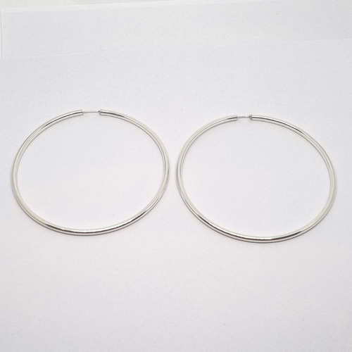 Imagen 2 de 6 de Aros Plata Argolla 75mm 8,3 Grs
